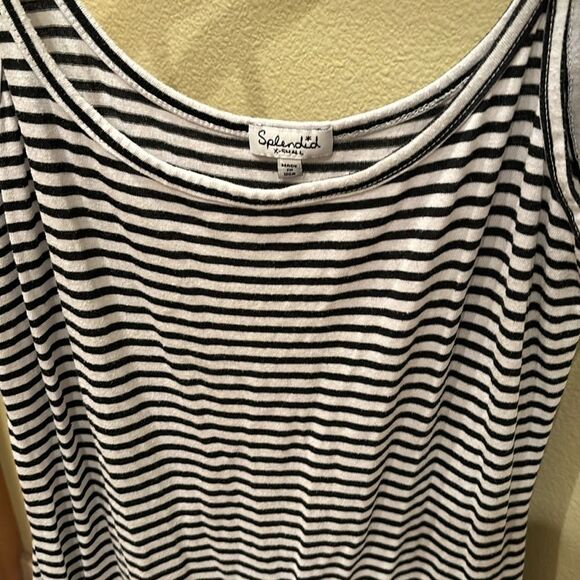 Splendid woman's black and white striped long sundress - Picture 4 of 10